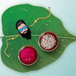 Thumbnail for Indianvibez Dashing Bhai Wooden Rakhi with Rudraksha, Stylish Rakhi for Brother, Shop India - Kids Rakhi