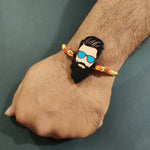 Thumbnail for Indianvibez Dashing Bhai Wooden Rakhi with Rudraksha, Stylish Rakhi for Brother, Shop India - Kids Rakhi