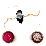 Thumbnail for Indianvibez Dashing Bhai Wooden Rakhi with Rudraksha, Stylish Rakhi for Brother, Shop India - Kids Rakhi