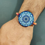Thumbnail for Indianvibez Ethnic Mandala Wooden Rakhi with Rudraksha, Divine Rakhi for Brother| - Kids Rakhi