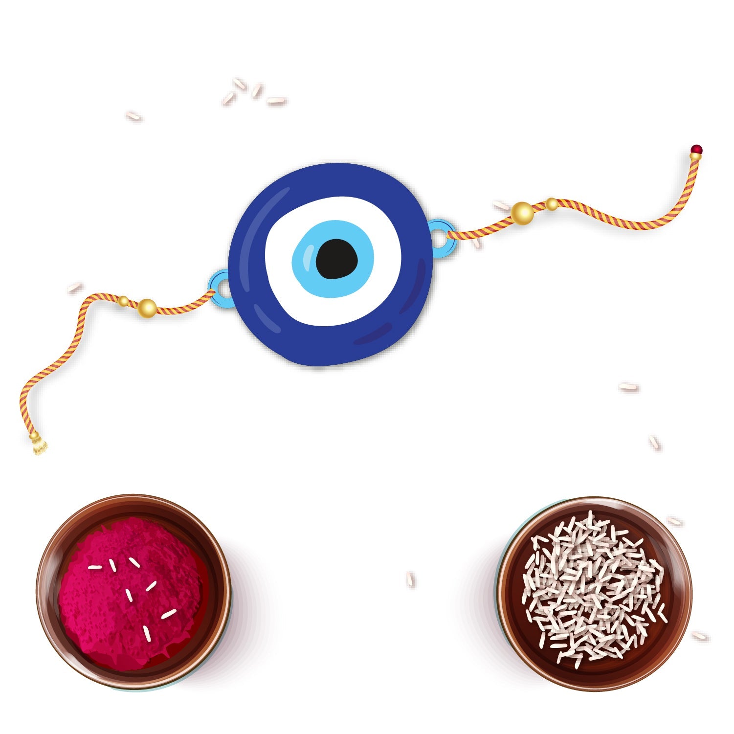 Indianvibez Evil Eye Rakhi with Rudraksha Thread, Rakhi for Brother - Kids Rakhi