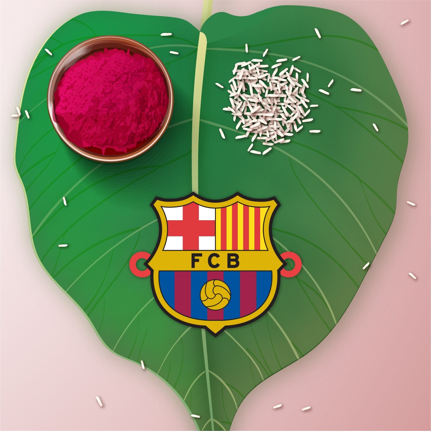 Indianvibez FC Barcelona Wooden Rakhi with Rudraksha, Barca Rakhi for Bro, Shop India - Kids Rakhi