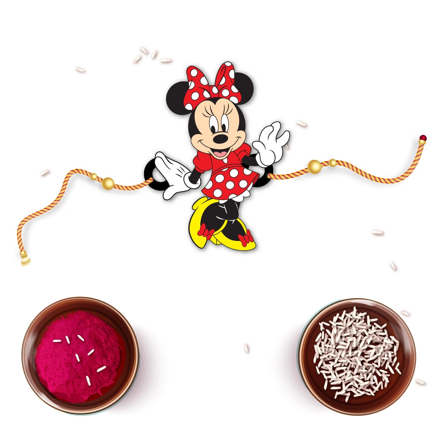 Indianvibez Minnie Wooden Rakhi/Lumba - Kids Rakhi