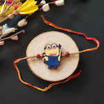 Thumbnail for Indianvibez Minion Wooden Rakhi with Rudraksha, Funny Rakhi for Bro, Shop India - Kids Rakhi