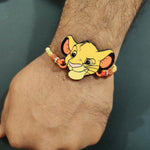 Thumbnail for Indianvibez Simba Wooden Rakhi with Rudraksha, Lion King Rakhi for Bro, Shop India - Kids Rakhi