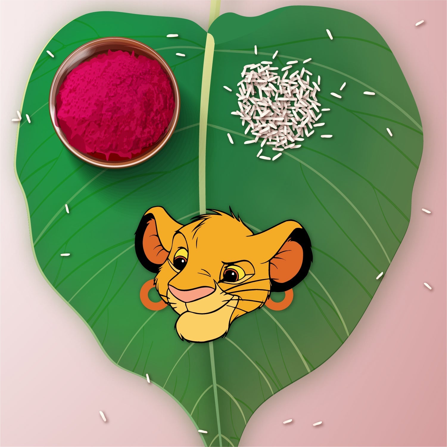 Indianvibez Simba Wooden Rakhi with Rudraksha, Lion King Rakhi for Bro, Shop India - Kids Rakhi