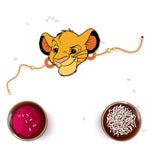 Thumbnail for Indianvibez Simba Wooden Rakhi with Rudraksha, Lion King Rakhi for Bro, Shop India - Kids Rakhi