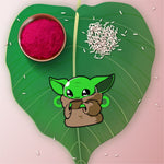 Thumbnail for Indianvibez Yoda Wooden Rakhi with Rudraksha, Star Wars Rakhi for Bro, Shop India - Kids Rakhi