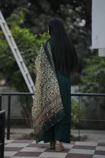 Thumbnail for Preksha Creation Women Green Premium Vichitra Silk Hand Work Straight Cut Kurti & Pant With Dupatta - Distacart