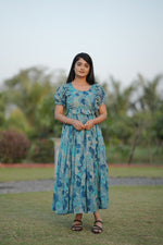 Thumbnail for Preksha Creation Women Multicolour Georgette Floral Maxi dress Gown - Distacart