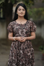 Thumbnail for Preksha Creation Women Black Georgette Floral Maxi dress Gown - Distacart