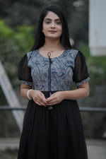 Thumbnail for Preksha Creation Women Black Georgette Floral Maxi dress Gown - Distacart