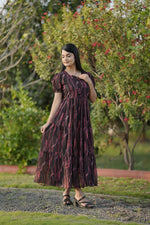 Thumbnail for Preksha Creation Women Multicolour Georgette Floral Maxi dress Gown - Distacart