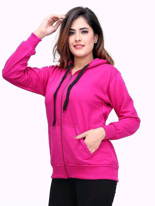 PAVONINE Rani Color Casual Winter Wear Hoodie Sweatshirt For Girls - Distacart