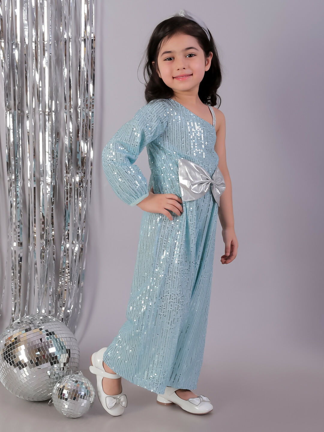 Lil Drama Razzle Dazzle Girls Sky Blue Party Jumper - Distacart