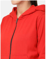 Thumbnail for PAVONINE Red Color Casual Winter Wear Hoodie Sweatshirt For Girls - Distacart