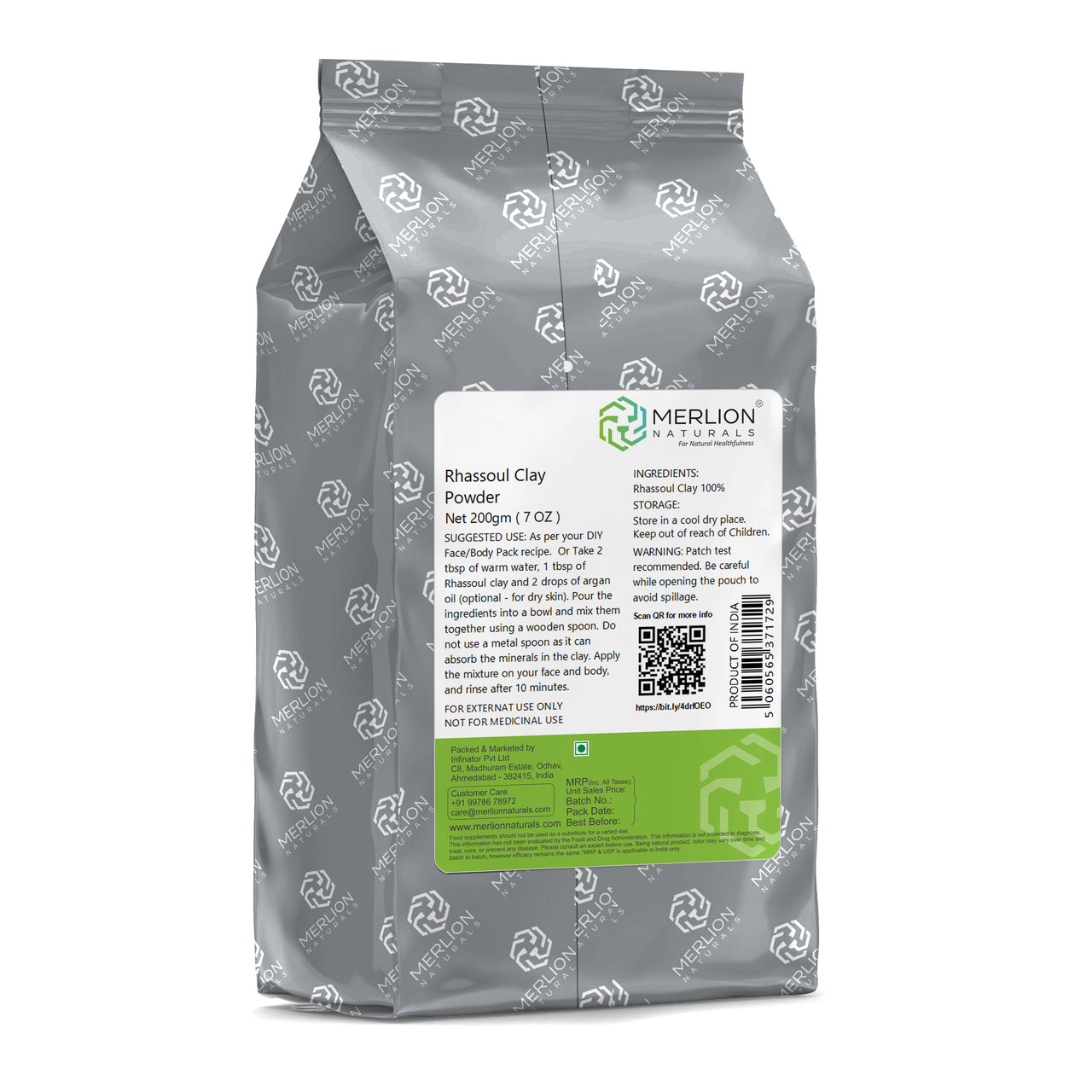 Merlion Naturals Rhassoul Brown Clay Powder - Distacart