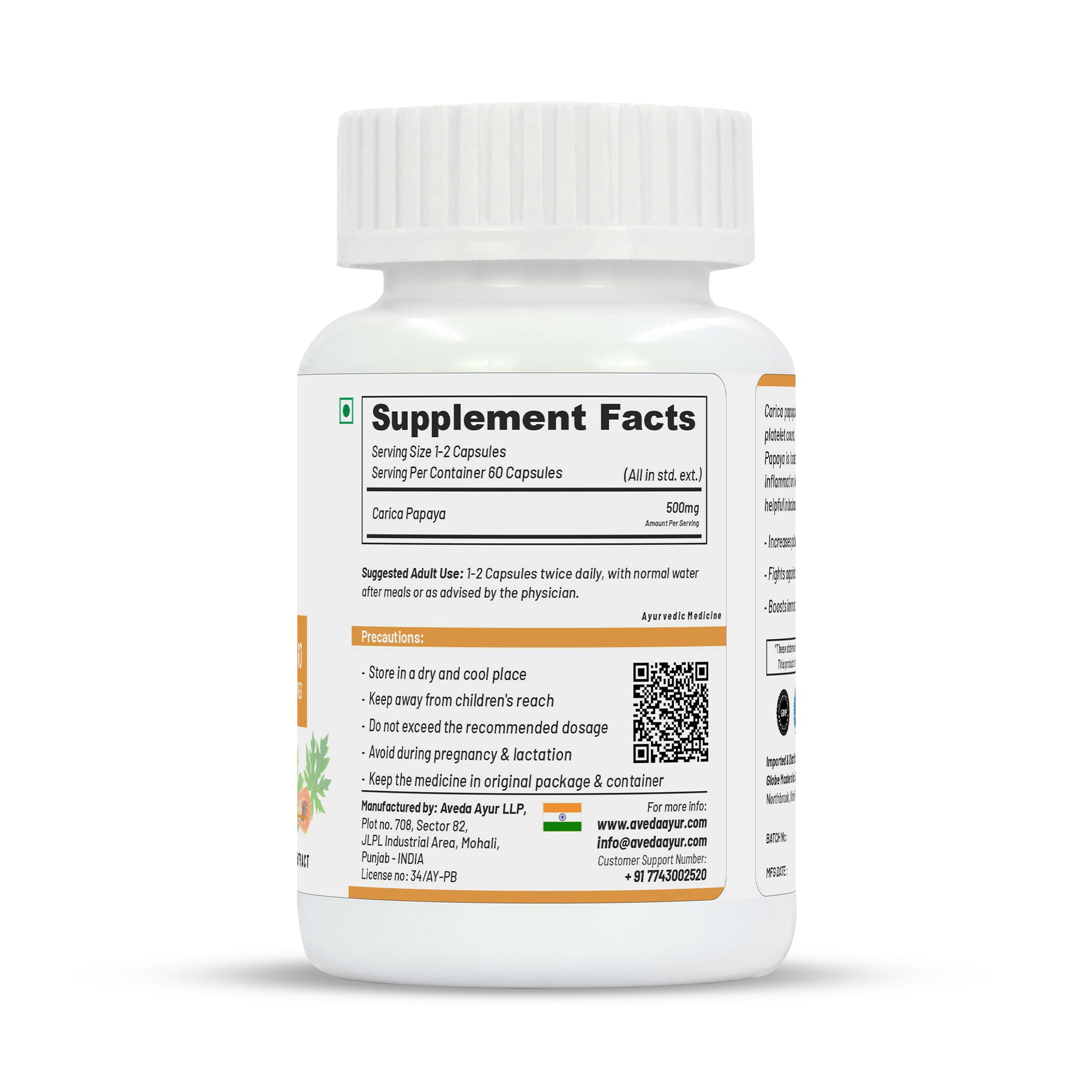 Life Aveda Carica Papaya Capsules - Distacart