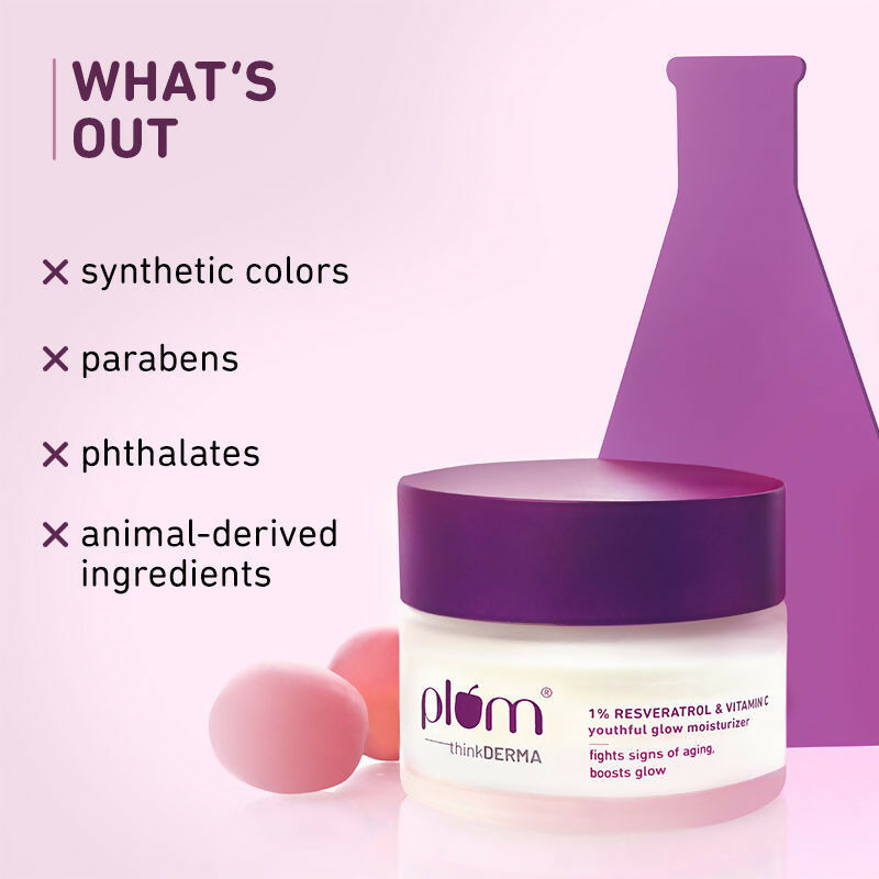 Plum 1% Resveratrol & Vitamin C Anti-Aging Moisturizer For Glowing Skin