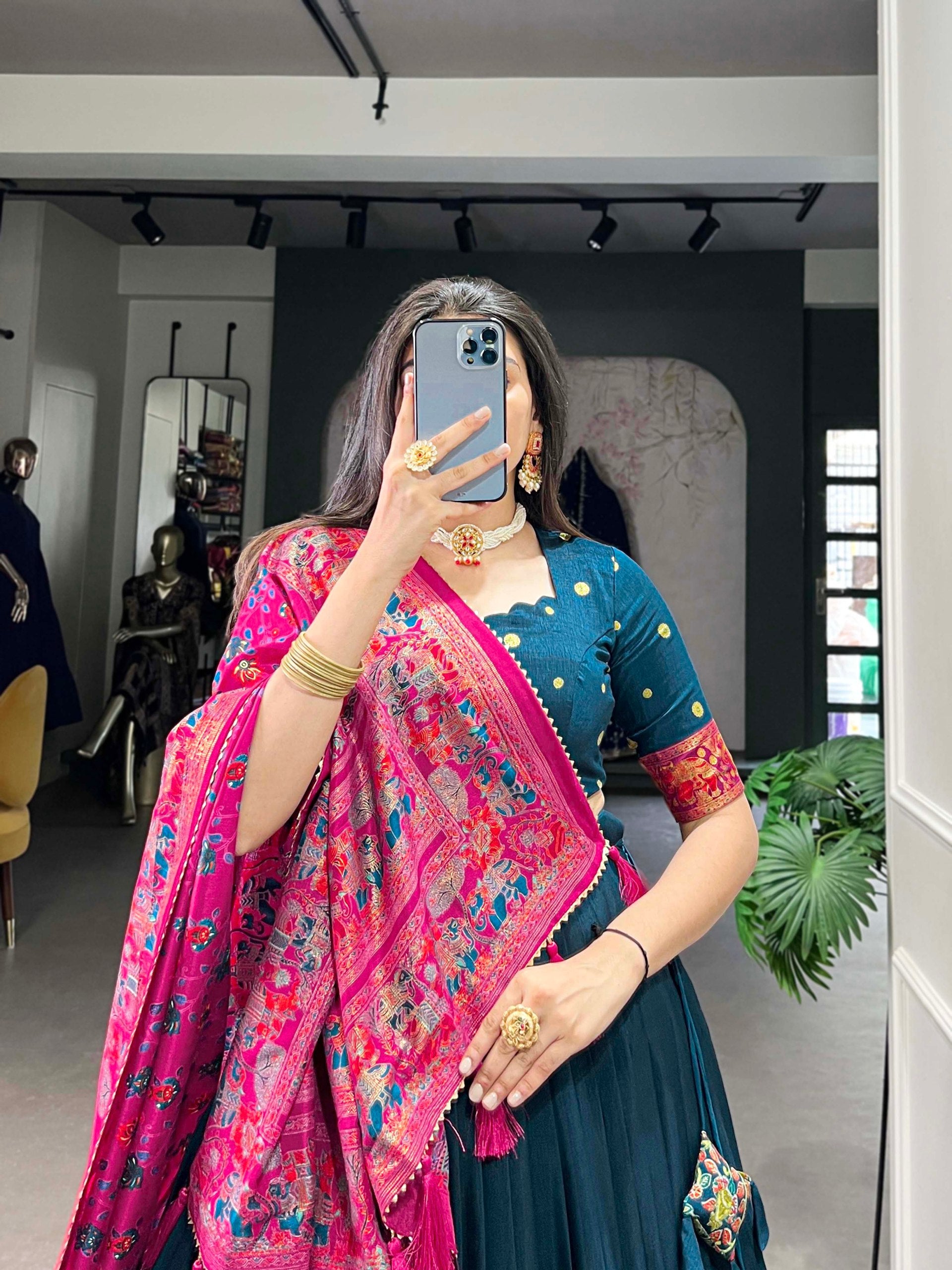 Lehenga Mart Designer Wedding Lehenga Choli For Women - Blue - Distacart