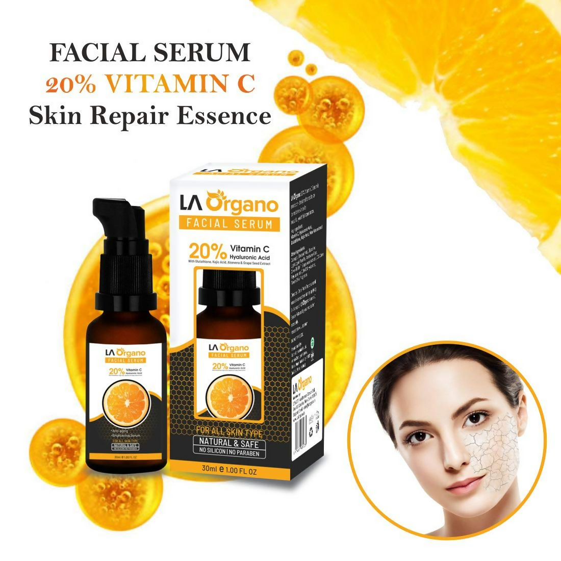 LA Organo Vitamin C Face Serum Anti-Aging Formula For Face Glowing - Distacart