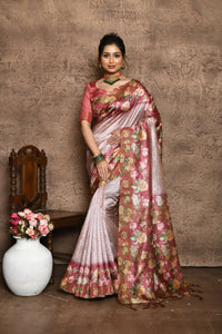 Thumbnail for Aastha Fashion Rani Pink Floral Printed Silk Saree with Blouse - Distacart