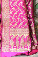 Thumbnail for Joban Fashion Pink Soft Pure Handloom Banarasi Silk Saree