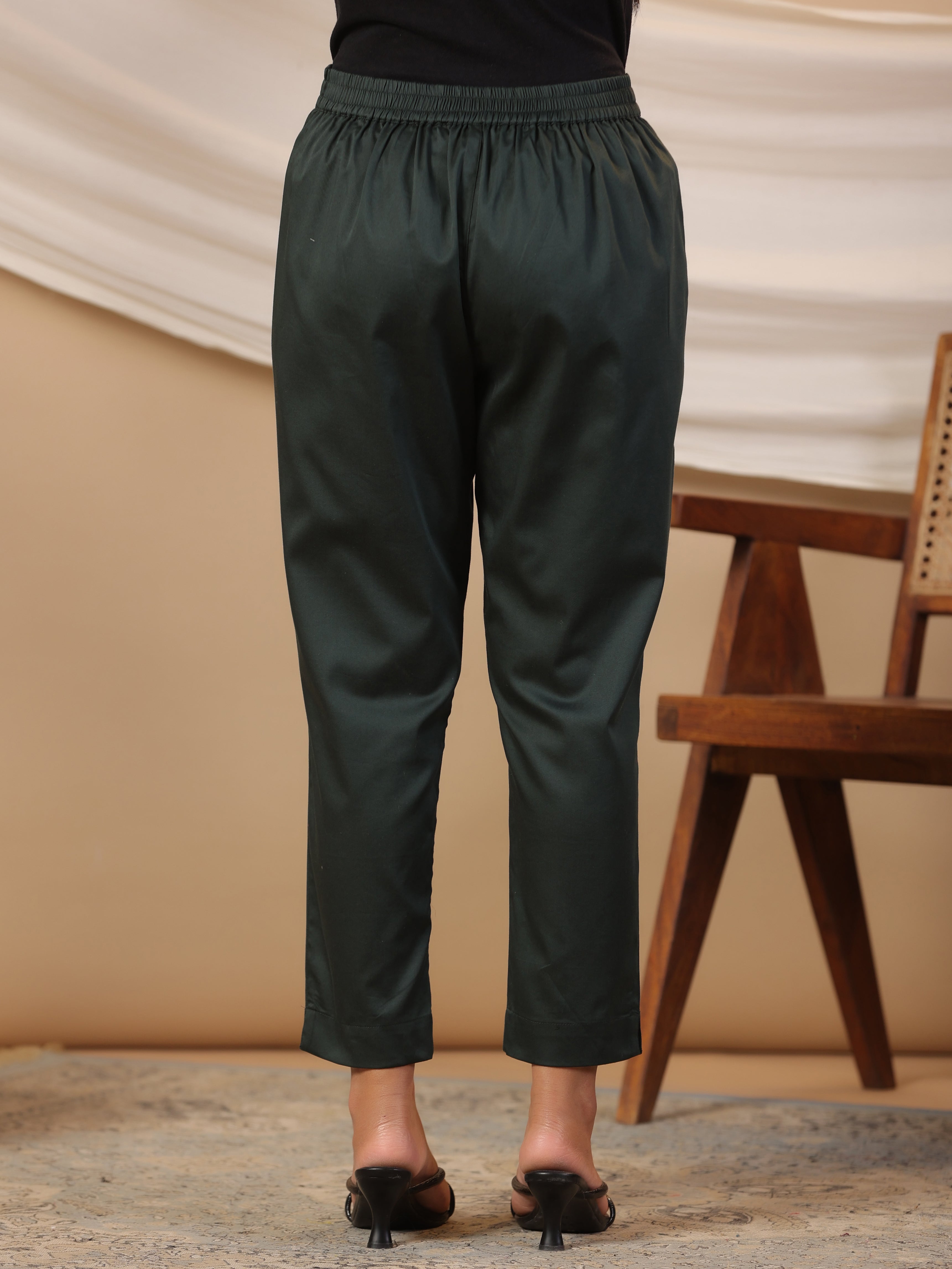 Juniper Jade Green Solid Lycra Women Drawstring Pants With Single Side Pocket - Distacart