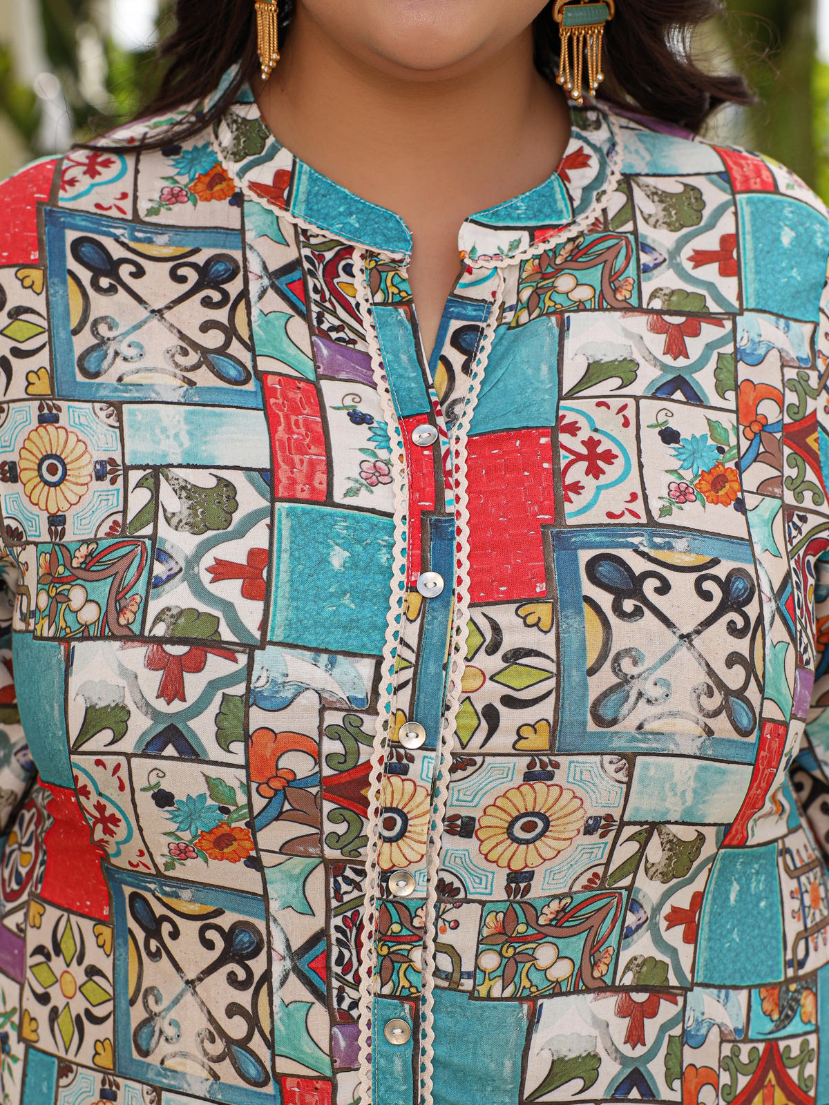 Juniper Women's The Digitopia Multi-Coloured Rayon Printed High-Low Tunic - Distacart