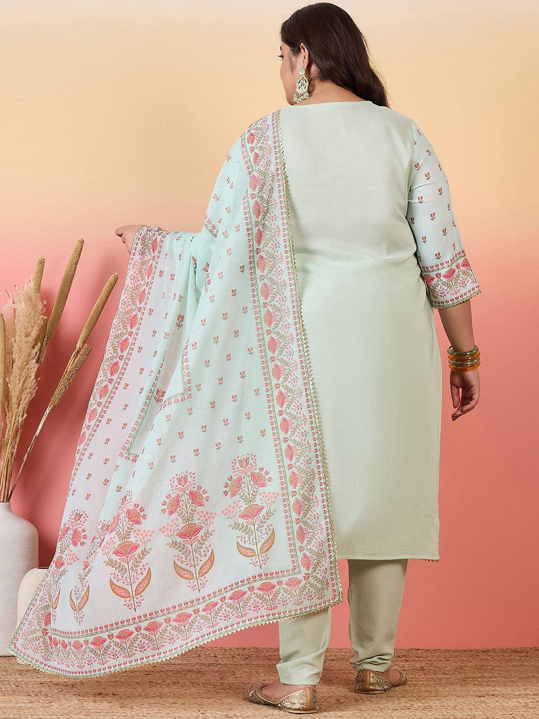 Sztori Women Floral Printed Regular Kurta with Trousers & With Dupatta - Distacart