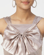 Thumbnail for Lil Drama Glam Up Girls Grey Pant With Satin Top Party Co-Ordinate Set - Distacart