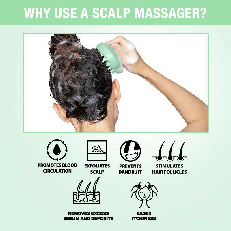 Nykaa Naturals Scalp Massager Brush For Blood Circulation & Natural Hair Growth - Green - Distacart