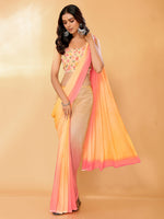 Thumbnail for Janasya Multicolor Georgette Ombre Printed Saree
