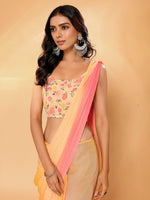 Thumbnail for Janasya Multicolor Georgette Ombre Printed Saree