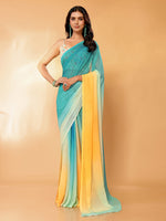Thumbnail for Janasya Multicolor Georgette Ombre Printed Saree