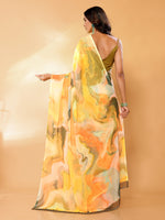 Thumbnail for Janasya Multicolor Georgette Abstract Printed Saree