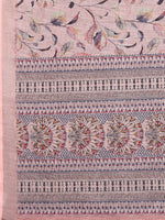Thumbnail for Janasya Light Pink Cotton Linen Floral Printed Saree