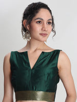 Thumbnail for Janasya Maroon Silk Blend Floral Jacquard Saree