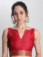 Thumbnail for Janasya Green Silk Blend Floral Jacquard Saree