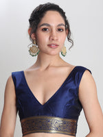 Thumbnail for Janasya Pink Silk Blend Ethnic Motifs Jacquard Saree