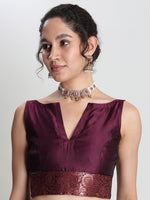 Thumbnail for Janasya Sea Green Silk Blend Floral Jacquard Saree