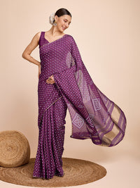 Thumbnail for NOZ2TOZ Women Party Wear Semi Cotton Silk Saree with Unstitched Blouse - Purple