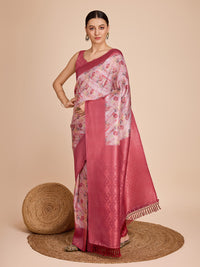 Thumbnail for NOZ2TOZ Women Party Wear Semi Kanjivaram Silk Ready to Wear Saree with Unstitched Blouse(Size Up to 42) - Peach