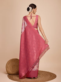 Thumbnail for NOZ2TOZ Women Party Wear Semi Kanjivaram Silk Ready to Wear Saree with Unstitched Blouse(Size Up to 42) - Peach