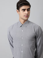 Thumbnail for Jainish Men's Grey Checks Pure Cotton Formal Shirt - Distacart