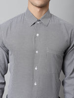Thumbnail for Jainish Men's Grey Checks Pure Cotton Formal Shirt - Distacart