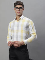 Thumbnail for Jainish Men's Pure Cotton Checked Formal Shirts - Yellow - Distacart