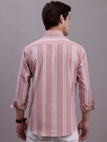 Thumbnail for Jainish Men's Striped Casual Shirt - Coral - Distacart