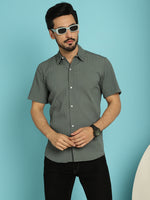 Thumbnail for Indian Needle Men's Striped Casual Shirt - Grey - Distacart
