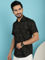 Thumbnail for Indian Needle Men's Printed Casual Shirt - Black - Distacart